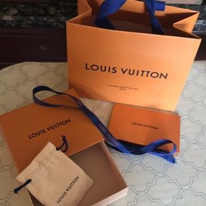 Louis Vuitton shopping bag, box, dust bag.